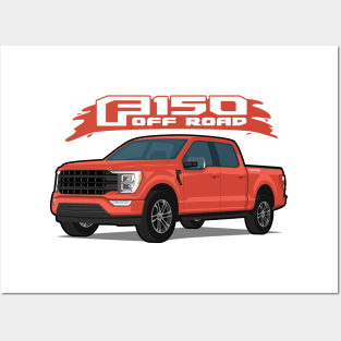 Car truck off road  f-150 orange Posters and Art